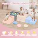 CAMELUS Climbing Toys for 1 Year Old, Baby Foam Climbing Blocks with Large Ball Pit for Toddlers, 7-Piece Soft Play Set, Indoor Climber Crawl Activity Play, Birthday (Balls not Included)