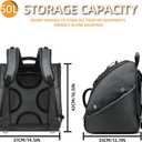 King'sGuard Ski Boot Bag  Durable Snowboard and Ski Bag for Easy Transportation of Skiing Essentials Multi-Functional Ski Bag (Grey)