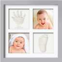 Baby Hand and Footprint Kit - Baby Footprint Kit, Clay Handprint Keepsake Frame, Nursery Picture Frame For Newborns, Personalized Gifts for Showers & Registry, Mother's Day Gifts (Cloud Gray)