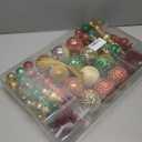 92ct Christmas Tree Decoration Set - Shatterproof Christmas Baubles with Strings for Wreath, Garland & Party Decoration, Red-Green