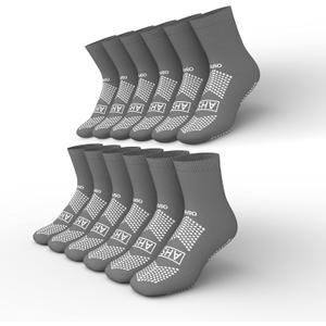 American Hospital Supply Grippy Socks | Gray One Size Fits Most Non Skid Socks | 6 Pairs of Anti-Slip Socks American Hospital Supply Grippy Socks | Gray One Size Fits Most Non Skid Socks | 6 Pairs of Anti-Slip Socks