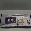 LED Desk Lamp for Home Office, Double Head 24W with Base, Architect Light 5 Lighting Brightness Flexible Gooseneck Table Reading Study, Black