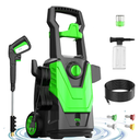 4800PSI PowerWasher with 20FT Hose, 35FT Cord, 4 Quick Nozzles, Foam Cannon for Car, Lane, Patio Cleaning, Hydro Jet Pressure Hose Water Wand for Gutter Patio Car Garden Window, Green