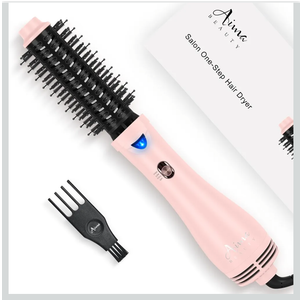 Hair Dryer Brush Blow Dryer Brush in one, Aima Beauty 1.25'' Round Brush Blow Dryer Ionic Hot Air Brush Styler Volumizer with Ceramic Coating & Tufted Bristles for Smooth and Shiny Blowout, Pink