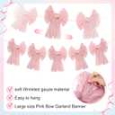 VitalCozy Pink Bow Garland Banner for Coquette Birthday Pink Bow Party Hanging Swirls Decorations for Baby Shower Bridal Shower Bachelorette Party Decor