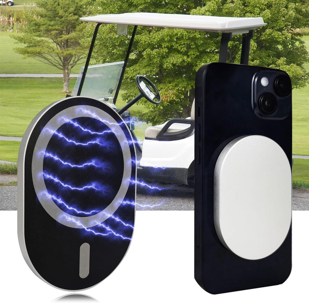 Golf Cart Phone Holder Magnetic Phone Mount Caddy Compatible with iPhone 12 13 14 15 / Plus/Pro, Smartphone with Magsafe Case (Sliver)