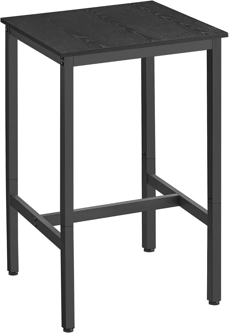 VASAGLE Bar Table, Kitchen Dining Table, High Top Pub Table, Bar Height Cocktail Table for Living Room Party, Sturdy Metal, 23.6 x 23.6 x 36.2 Inches for Narrow Spaces, Ebony Black and Ink Black
