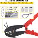 Mophorn Hand Swager Crimper 30 Inch,Swaging Tool for 5/32" 1/4" 5/16" Wire Rope,Hand Cimping Tool for Copper Aluminum Oval Sleeves and Stop Sleeves,Wire Rope Crimping Tool Swage Tool Long Handle Lab