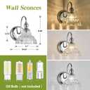 Chrome Wall Sconces Bathroom Vanity Light Light Fixtures Modern Vanity Lighting Fixtures Wall Light for Bedroom Dinning Room Bathroom