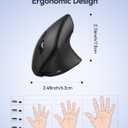 TECKNET Ergonomic Mouse, Wireless Vertical Mouse, 4800 DPI, Rechargeable Bluetooth Mice for Carpal Tunnel Right Hand, 3-Device Connectivity for Laptop, PC, MacBook, Black
