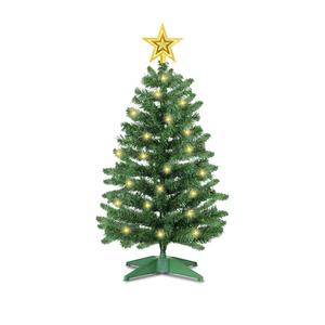3 Ft Green Christmas Tree with Lights, Timer 8 Modes 50 Warm White Lights Battery Operated Small Artifical Full Christmas Tree for Tabletop Home Office Indoor Outdoor Xmas Holiday Party Decorations