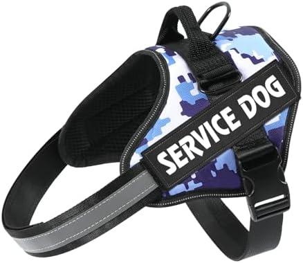 MUMUPET Service Dog Harness with 3M Reflective Safety, Easy Adjust & No-Pull Design - Breathable Nylon Handle for Small Dogs