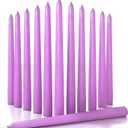CANDWAX 10 inch Taper Lilac Candles Set of 12 - Unscented Smokeless Dripless Tall Candlesticks - Perfect for Special Occasions, Ordinary Dinners, for Mother's Day - Lavender Candle Sticks