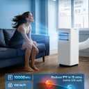 10,000 BTU Portable Air Conditioner, 3-in-1 AC Unit for 450 Sq.Ft Rooms With Cooling, Dehumidification & Fan Modes, Includes Remote Control, 24H Timer & Window Kit for Bedroom