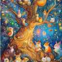 Treehouse Family Jigsaw Puzzle, 1000 Piece Puzzle for Adults, Impossible Hard Difficult Challenging Puzzles for Adults 1000 Pieces, Home Decoration Puzzle, Interlock Perfectly No Dust