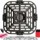 2QT Air Fryer Tray for Instants Vortex Mini Air Fryers, Upgraded Double Layer Nonstick Coating Air Fryer Grill Pan Crisper Plate Rack Grate Shelf for Instant 2QT Air Fryer, Dishwasher Safe