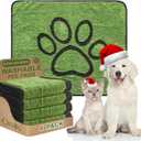 Qeils Reusable Dog Pee Pads, 4 Pack Super Absorbent & Leakproof Washable Puppy Pads with Soft Green Top Layer, for Potty Training, Crates, Couch, Car Seats & Pet Beds, 30"x 34"