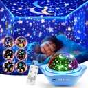 Night Light for Kids Night Light Projector, Baby Night Lights for Bedroom, Star Projector Galaxy Light Star Lights for Bedroom, Glow in The Dark Stars for Ceiling, Baby Sensory Toys, Kids Room Decor (Blue)