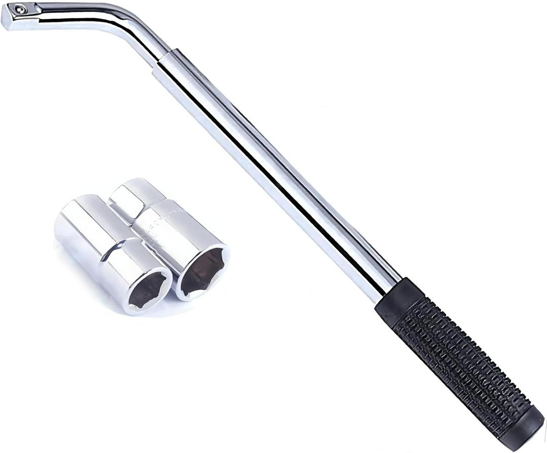 Universal Lug Wrench (17mm, 19mm, 21mm & 23mm) Wheel Brace for Car Wheel Nut Wrench Labor Saving Removel Tyre Wrench (20'')