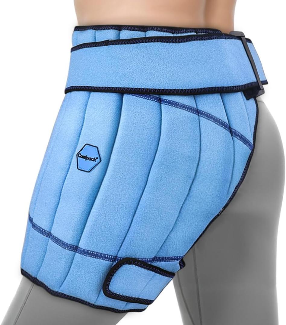 Hip Ice Pack Wrap After Surgery with 2 Hours Long Lasting Cold, Flexible & Evenly Cooling Hip Ice Pack, Comfortable Ice Pack for Hip Replacement Surgery, Sciatica, Bursitis