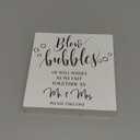 Wedding Decor, Wedding Bubbles Desk Decor, Rustic Wooden Sign, 5x5 inches (white-1)