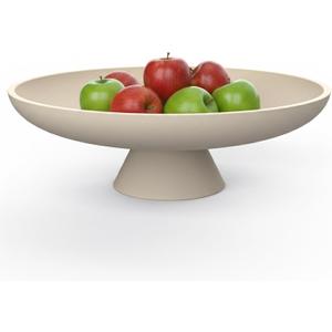 Handmade Concrete Decorative Bowl  Solid Modern Fruit & Key Bowl for Kitchen Counter, Entryway Table & Coffee Table Centerpiece with Non-Slip Cork Base, Beige Home Decor