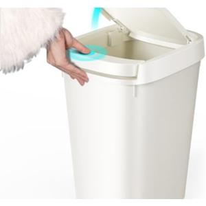 CEROELDA Slim Bathroom Trash Can, 10L/2.6 Gal Plastic Wastebasket with Press Top Lid, Pop-up Lid for Toilet, Office, Bedroom (White, 1 Pack)