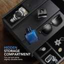 Cologne Stand Organizer for Men, 3 Tier Cologne Display Shelf with Velvet Lining Drawer and Compartments for Watch, Jewelry, Perfume Display Risers for Cologne, Great Gift for Father