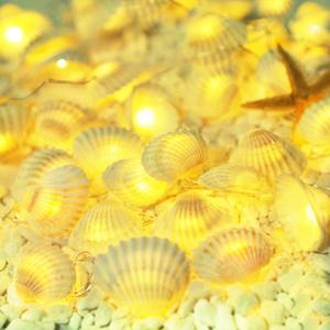 Natural Seashells String Lights, 40LED Beach Decoration USB Plug in with 8 Modes Remote Control, Waterproof Ocean Fairy Lights for Bedroom Party Indoor Outdoor Wedding Holiday Christmas (White)