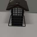 Kingsyard Double Suet Bird Feeder with Weatherproof Roof & Perch, All Metal, Suet Cakes Cage Bird Feeder for Outdoors Hanging, Easy to Clean & Refill, Black