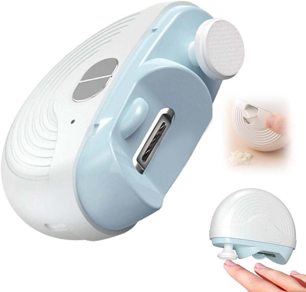 Electric Smart Nail Clippers for Adults, Seniors, 3 Speeds Strong Power Automatic Nails Trimmer with Polisher, Light, Clip Storage, Rechargeable Toenail Clippers for Thick Toenails （White）