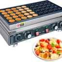 Mini Pancake Maker Machine, 50PCS Electric Nonstick Dutch Pancake Maker 110V 1600W, Commercial Muffin Maker with 2 Thermostats & 2 Timers Separate Control for Home Restaurant (12"D21"W7"H)