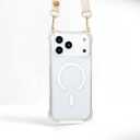 Magnetic for iPhone 17 Pro Max Crossbody Phone Case,Clear,Magnetic Soft Frame PC Back Shockproof Protective Phone Cover with Adjustable Detachable Lanyard,Compatible with MagSafe