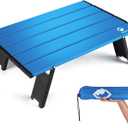 VILLEY Portable Mini Folding Beach Table, Ultralight Aluminum Side Table with Carry Bag for Camping, Picnics, and Outdoor Activities - Blue