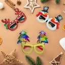 30PCS Christmas Glasses Frames, Christmas Glitter Glasses Christmas Decoration Eyewear Costume Eyeglasses Props for Xmas Holiday Party Favors Supplies Photo Booth