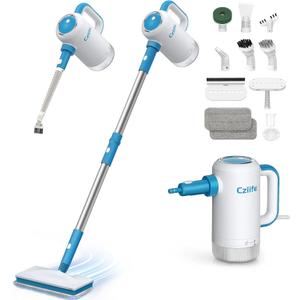 Czlife Z7 Steam Mop for Floor Cleaning, 13-in-1 Handheld Steam Cleaner for Home Tile Grout Hardwood Laminate Furniture Couch Clothes Carpet, Multi-Purpose Floor Steamer Machine, Corded (Blue)