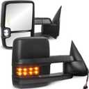 MOSTPLUS Power Heated Towing Mirrors Compatible with 1999-2002 Chevy Silverado Suburban Tahoe GMC Serria Yukon w/Turn light, Clearance Lamp (Set of 2)-Black