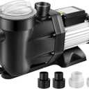 2.5 HP Pool Pump 8880 GPH Self Priming in/Above Ground Swimming Pool Pump 110V Single Speed Pumps with Strainer Basket 4Pcs Connectors