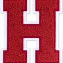2 x 6-1/2" Varsity Letter Patches Red Iron On Letters Letterman Jacket Patches Chenille Large Iron On Letters for Clothing Jacket/Hoodie/Varsity H