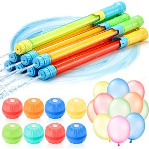 Outus 8 Water Squirters, 8 Reusable Balls and 500 Balloon Set pool Party Supplies Water Game Fighting Toys for Outdoor Swimming Pool, Backyard, Beach Fighting Game Play Toys