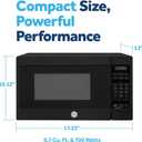 GE Countertop Microwave Oven, Compact 0.7 Cubic Ft., 700-watt Capacity, 6 Auto Cooking Settings, Child-Lock Technology, Kitchen Essentials for the Countertop, Dorm Room or Apartment, Black
