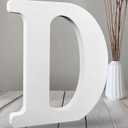 AOCEAN 12 Inch White Big Wood Letters Unfinished Wooden Letters for Wall Decor Decorative Standing Letters Slices Sign Board Decoration for Craft Home Party Projects (D)