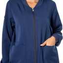 Scrub Jackets for Woman, Zip Front Nurse Jacket-4-Way Stretch Fabric Coat, XX-Large, Navy