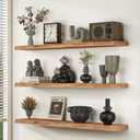 Fun Memories Floating Shelves for Wall, 42 Inch Rustic Live Edge Floating Shelf, Heavy-Duty Wall Shelves with Invisible Bracket Mount for Living Room, Bathroom, Bedroom, Kitchen, Natural