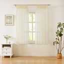 WEST LAKE Egret Iovry Pinch Pleat Sheer Curtain Panels 72 Inches Long,Cream French Pleated Sheer Drapes for Living Room Bedroom,Soft Farmhouse Back Tab Window Treatment,Custom Multi Sizes,58"Wx72"Lx2