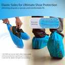 2 x 50 PCS Shoe Covers Disposable with Elastic Bands | Breathable Non-Slip Booties for Shoe Covers | Boot Covers with 100% Recyclable Non-Woven 40 GSM Fabric | Fits Men 12 / Women 14