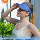 2 x GXCROR Sports Sun Visor Hat Men Women, Lightweight Breathable Quick Dry Sports Sun Hat for Running Golf Tennis (Blue)