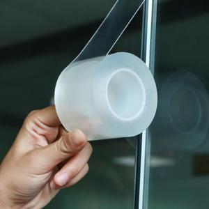 4 x Transparent Window Weather Sealing Tape 2 Inch x 16.5 FT Weather Stripping Residue-Free Clear Window Insulation Caulk for Shower Glass Gaps and Clear Tape Doors Windows Windproof