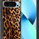for Pixel 10 Pro XL Case,Dual Layer Hybrid Heavy Duty Rugged Shockproof Hard PC +Soft Silicone Protective Case for Google Pixel 10 Pro XL 6.8 inch 2025,Retro Leopard Print