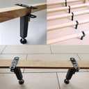 2 PCS Metal Adjustable Height Bed Frame Support Leg, Steel Bed Frame or Wooden Bed Center Slat Support Leg, Sofa Furniture Cabinet Feet Support Leg (5.9"-8.6")